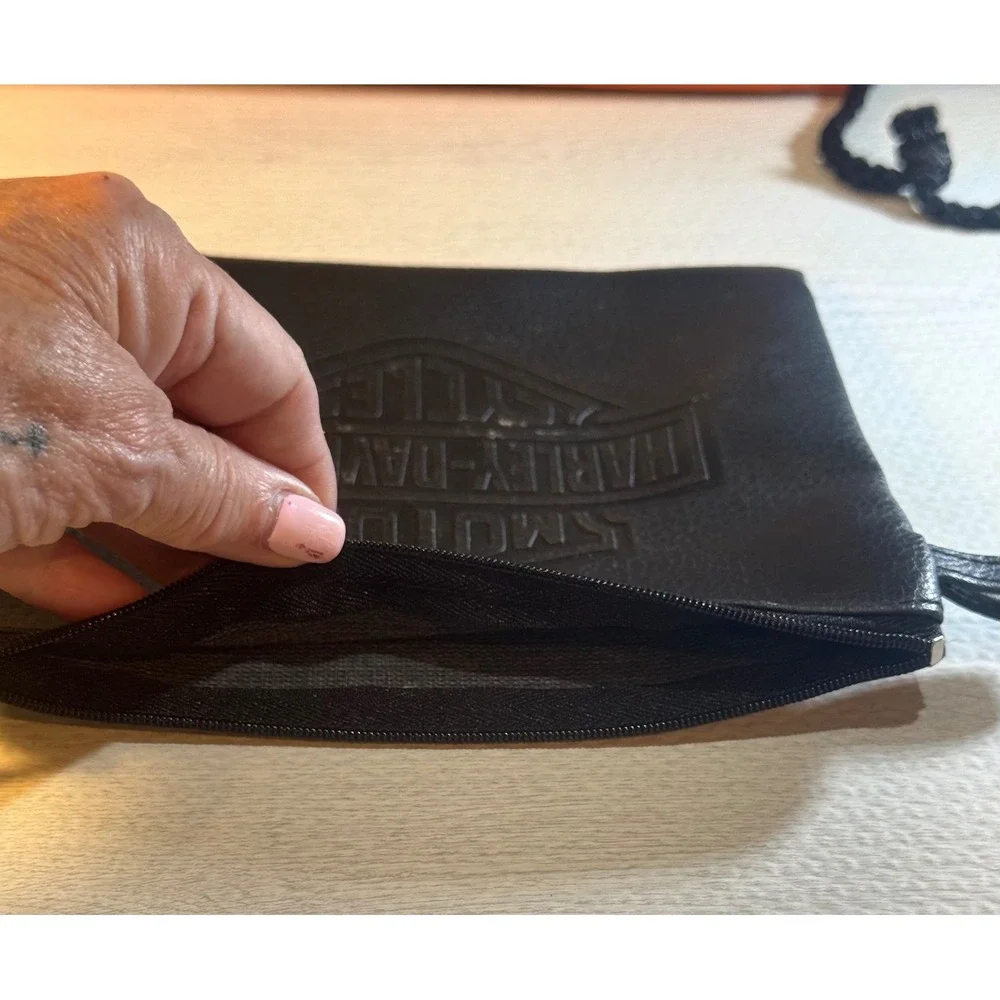 Harley Davidson Key West Florida Drawstring Backpack and Logo Pouch Set Black
